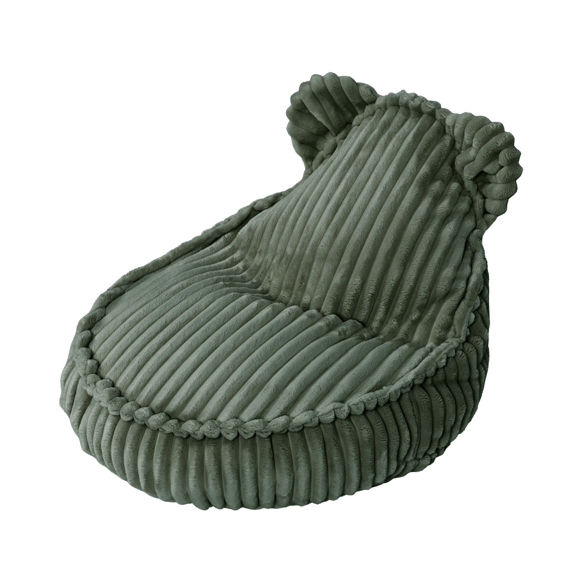 Sako Bag Churros Teddy - Pouf Morbido Bambini Verde Oliva