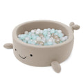 Foam Baby Ball Pit Without Balls - Whale Oat Biscuit Beige Boucle