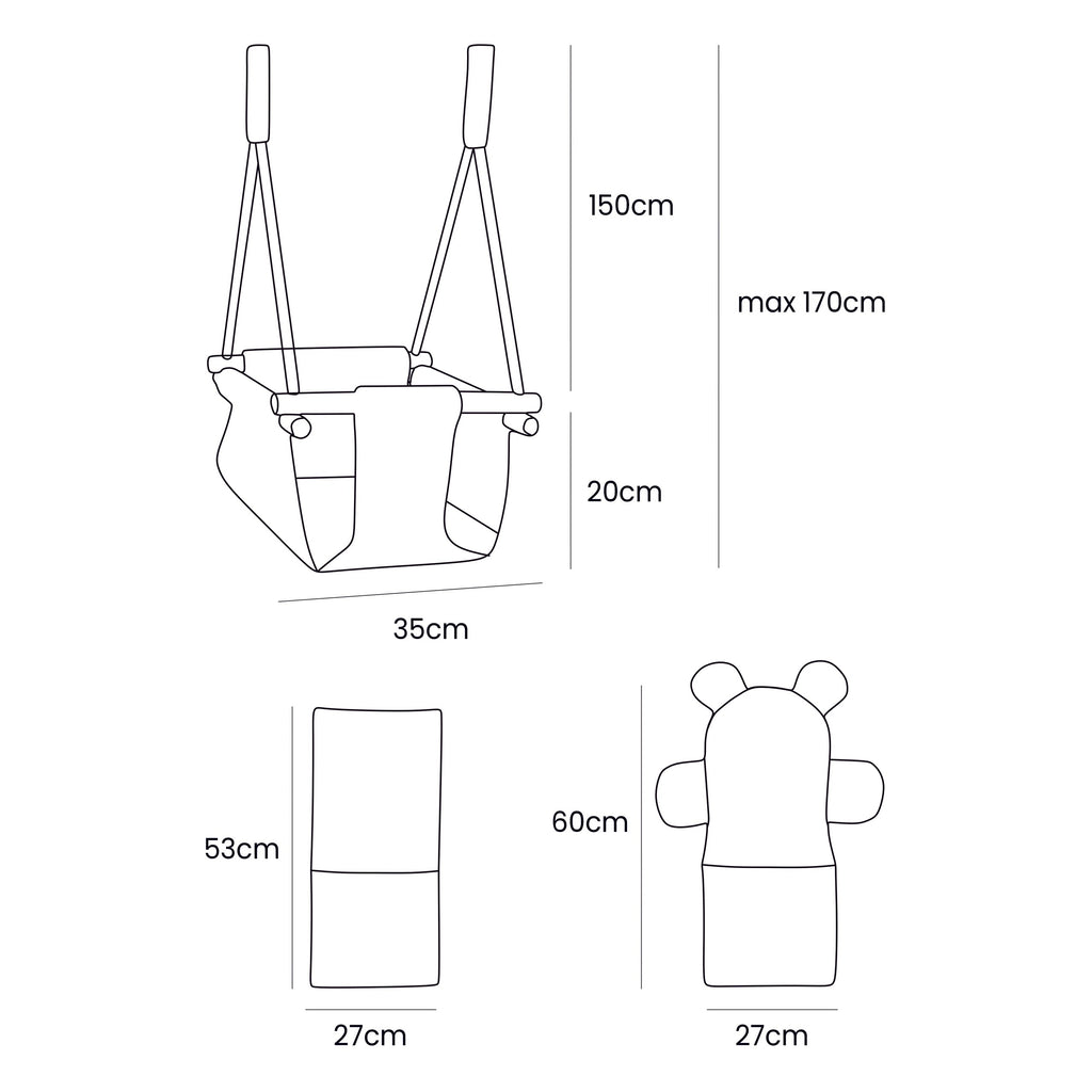 Indoor Baby Swing, Square - Ecru