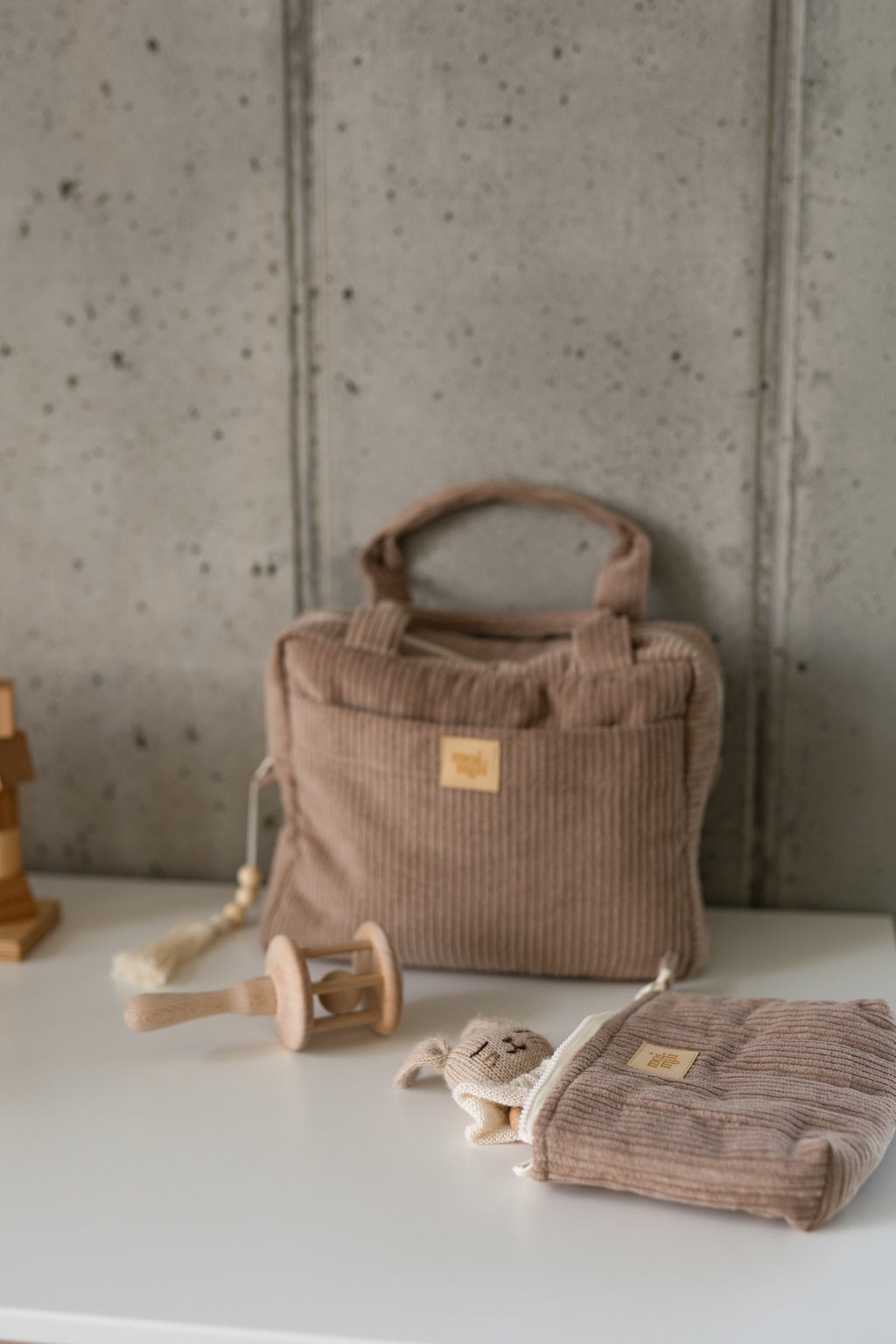 Make-Up Bag Set of 2 - Latte