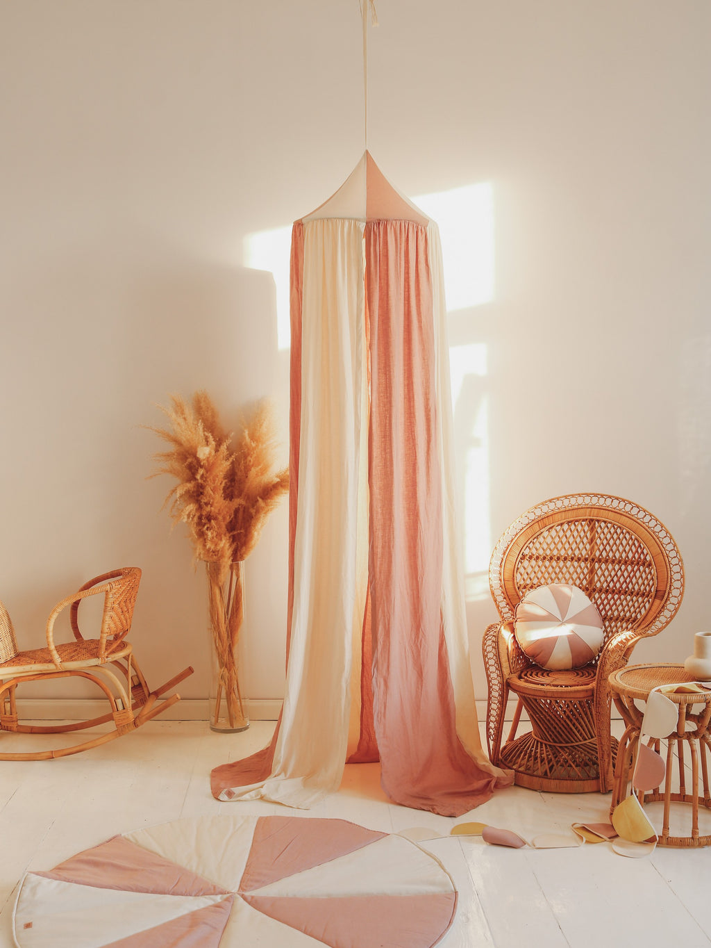 Organic Cotton and Linen Canopy - Powder Pink