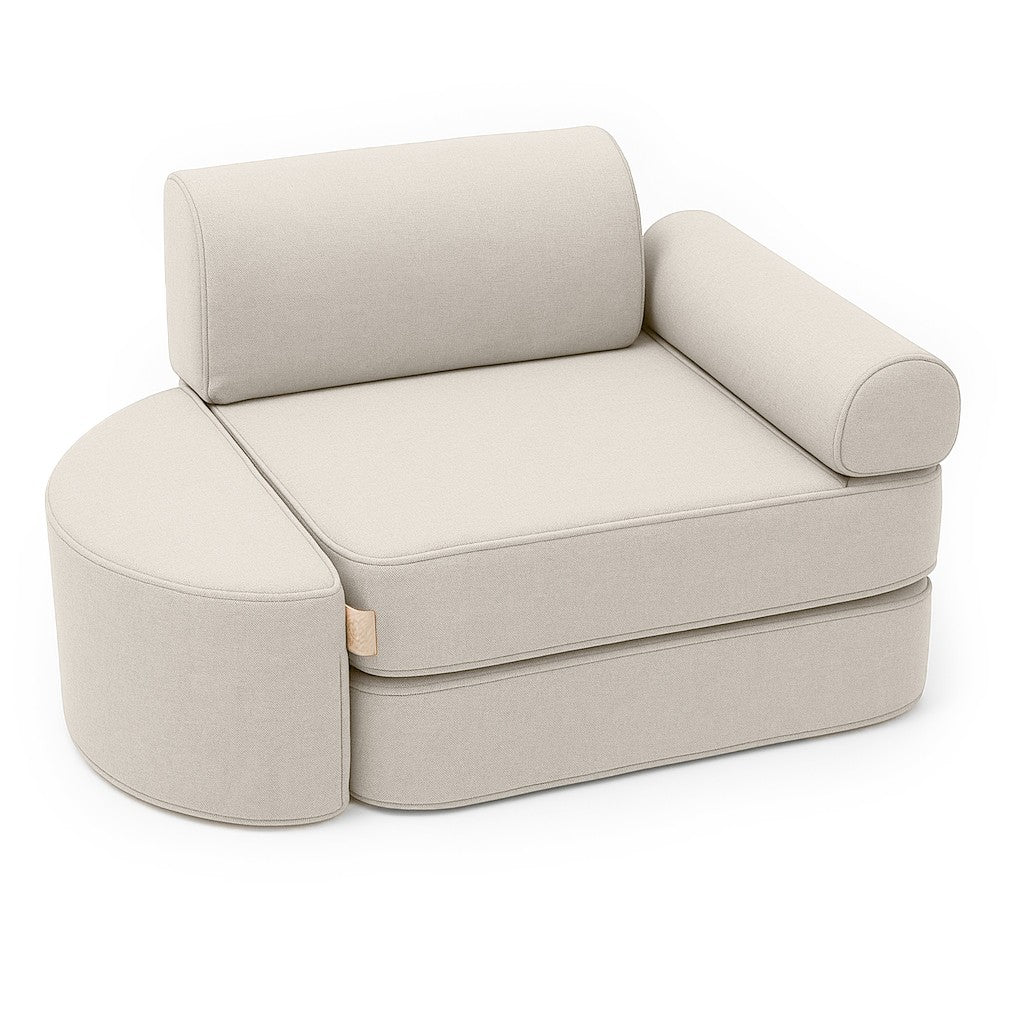 Small Indoor/Outdoor Outzy Pocket Sofa For Children - Oat Blush Beige